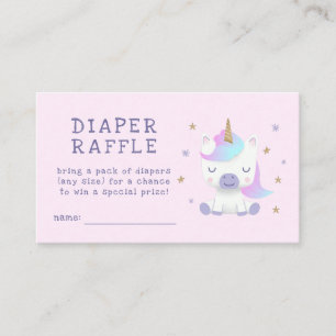 Unicorn Baby Shower Diaper Raffle Ticket Begleitkarte