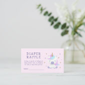 Unicorn Baby Shower Diaper Raffle Ticket Begleitkarte (Stehend Vorderseite)
