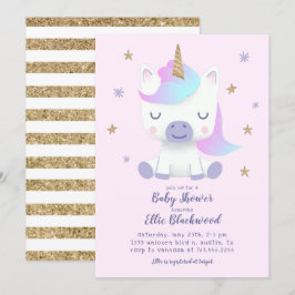 Unicorn Baby Shower Einladung