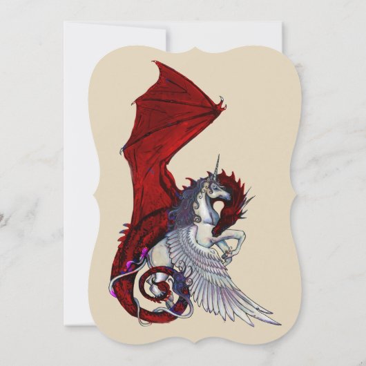 Unicorn Baby Shower Einladung Red Dragon (Rückseite)