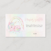 Unicorn Baby Shower Girl Diaper Raffekarte Begleitkarte (Vorderseite)