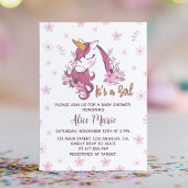Unicorn Baby Shower Girl Pink Blumenladen Einladung