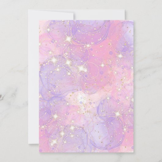 Unicorn Baby Shower Girl Pink Floral Ballon Einladung (Rückseite)