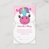 Unicorn Baby Shower Guessing Game Begleitkarte (Vorderseite)