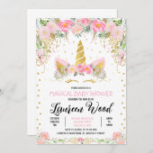 Unicorn Baby Shower Invitation Einladung (Vorne/Hinten)