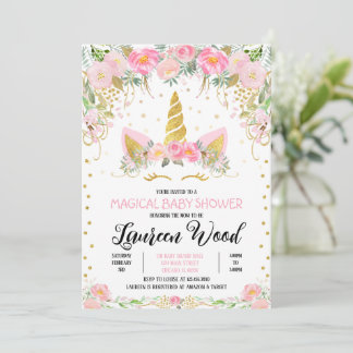 Unicorn Baby Shower Invitation Einladung