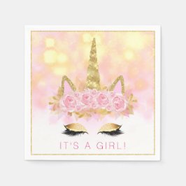 Unicorn Baby Shower Napkins Pink Gold Einhorn Gesi Serviette