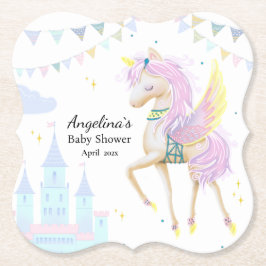 Unicorn Baby Shower Paper Untersetzer. Untersetzer