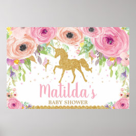 Unicorn Baby Shower Party Hintergrund Banner Girl Poster