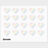 Unicorn Baby Shower Pastel Rainbow Herz-Aufkleber (Blatt)