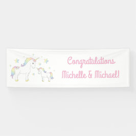 Unicorn Baby Shower Pastel Rainbow Niedlich Banner