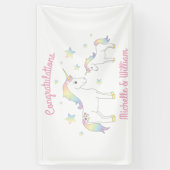 Unicorn Baby Shower Pastel Rainbow Niedlich Banner (Vertikal)
