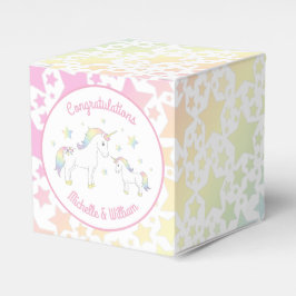 Unicorn Baby Shower Pastel Rainbow Niedlich Geschenkschachtel