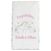 Unicorn Baby Shower Pastel Rainbow Niedlich Kleine Geschenktüte (Vorderseite)