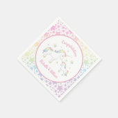 Unicorn Baby Shower Pastel Rainbow Niedlich Serviette (Ecke)