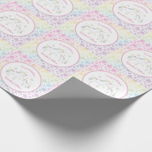 Unicorn Baby Shower Rainbow Pastel Geschenkpapier