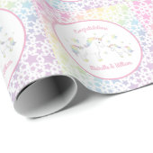 Unicorn Baby Shower Rainbow Pastel Geschenkpapier (Rolleneckpunkt)