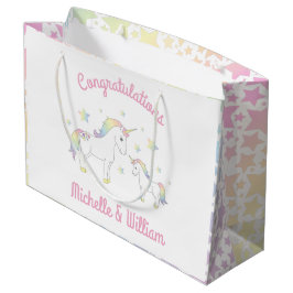 Unicorn Baby Shower Rainbow Pastel Große Geschenktüte