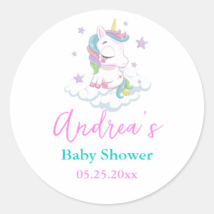 Unicorn Baby Shower Runder Aufkleber