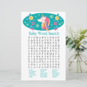 Unicorn Baby Shower Word Search Game (Stehend Vorderseite)