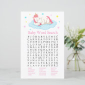 Unicorn Baby Shower Word Search Game (Stehend Vorderseite)