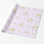 Unicorn Baby Shower Wrapping Paper Geschenkpapier (Ungerollt)