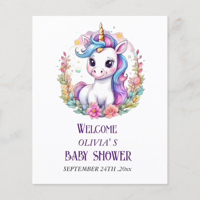 Unicorn-Babydusche (Vorderseite)