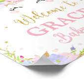 Unicorn Babydusche Begrüßung Plakatdekor Poster (Ecke)