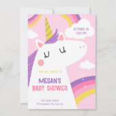 Unicorn-Babydusche Einladung (Vorderseite)