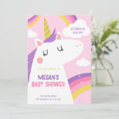Unicorn-Babydusche Einladung (Stehend Vorderseite)