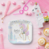Unicorn Babydusche Papierplatte. Pappteller (Party)