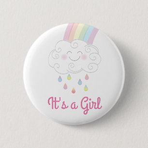 Unicorn Babydusche Pastel Rainbow Button