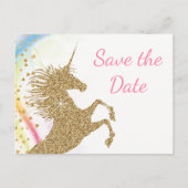 Unicorn Babydusche Save the Date Postkarten (Vorderseite)