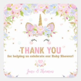 Unicorn Babydusche Vielen Dank für die Aufkleber E