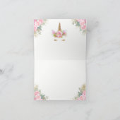 Unicorn Babydusche Vielen Dank Karten (Innenseite)