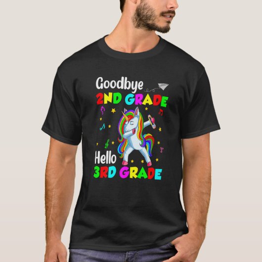 Unicorn Back To School Goodbye 2nd Grade Hello Thi T-Shirt (Vorderseite)