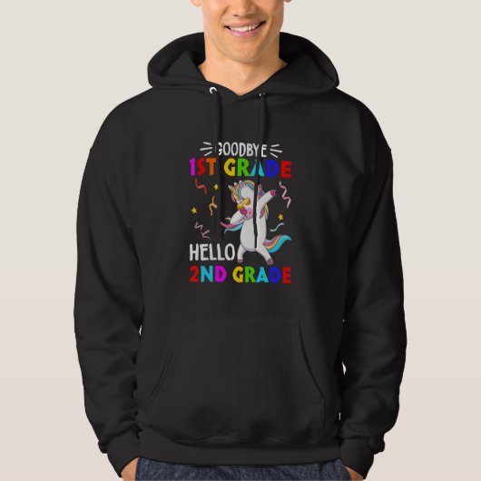 Unicorn Back To School Hello Second Grade Goodbye  Hoodie (Vorderseite)