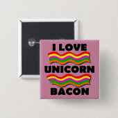 Unicorn Bacon Funny Button Abzeichen Button (Vorne & Hinten)