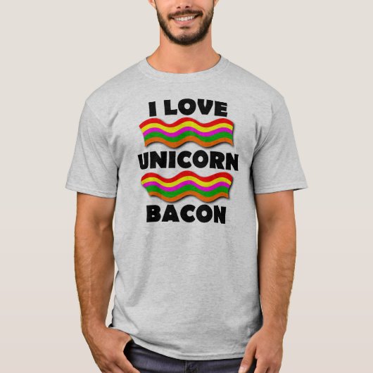 Unicorn Bacon Funny T - Shirt (Vorderseite)