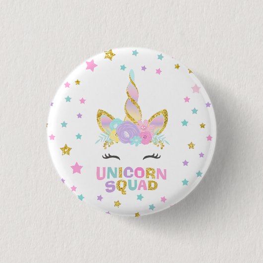 Unicorn Badge Unicorn Squad Unicorn Favor Pin Button (Vorderseite)