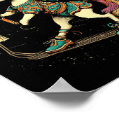 Unicorn Badminton Player Shuttle  Poster (Ecke)