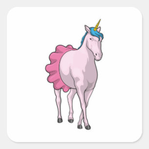 Unicorn Ballerina Ballerina Ballet Quadratischer Aufkleber