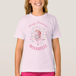 Unicorn Ballerina PInk Geburtstagsparty T-Shirt