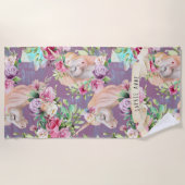 Unicorn Beach Handtuch | Blumenmuster (Vorderseite)
