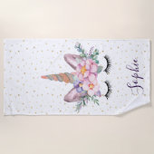 Unicorn Beach Handtuch | Einhorngesicht (Vorderseite)