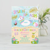 Unicorn Beach Party Einladung Unicorn Pool Floß (Stehend Vorderseite)