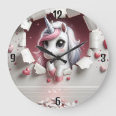 Unicorn Behalte oder erstellt Ihre eigene :-) groß Große Wanduhr (Vorderseite)