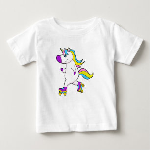 Unicorn bei Inline-Skaten mit Roller-Skaten Baby T-shirt