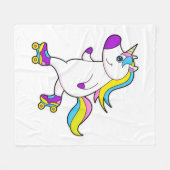 Unicorn bei Inline-Skaten mit Roller-Skaten Fleecedecke (Vorderseite (Horizontal))