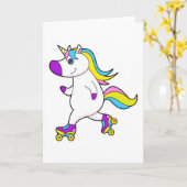 Unicorn bei Inline-Skaten mit Roller-Skaten Karte (Gelbe Blume)